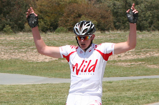 Sean Whitfield Winning a race.