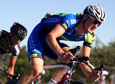 Sean Whitfield riding his racing bike